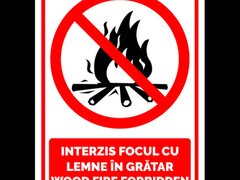 Indicator interzis focul cu lemne in gratar wood fire forbidden